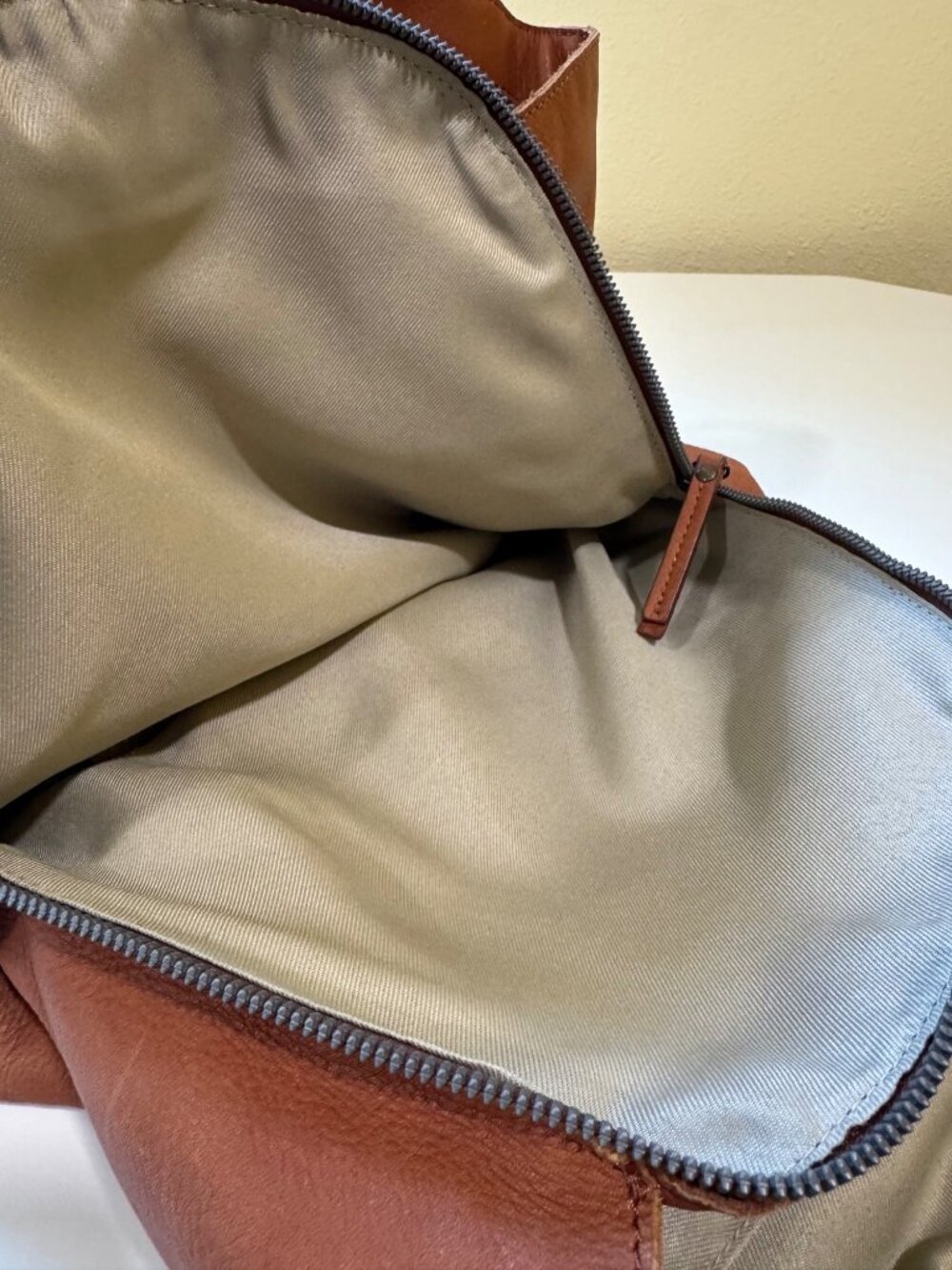 American Leather Co. Liberty Shopper Tote Bag Cognac Brown Genuine Leather - Picture 11 of 16